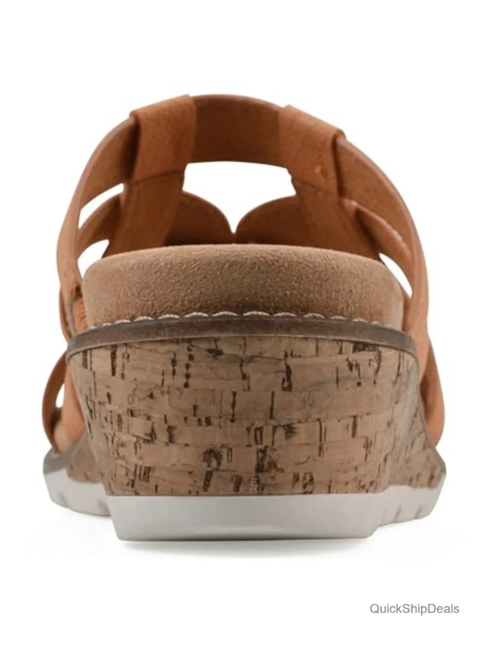 Strappy Cork Wedge Sandal with Cushioned Insole